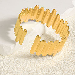 Настоящее золото 18K 304 женские браслеты-манжеты из нержавеющей стали, реальный 18 k позолоченный, внутренний диаметр: 2-1/8 дюйм (5.5 см)