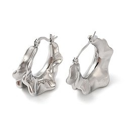 Нержавеющая Сталь Цвет Не тускнеют 304 серьги-кольца из нержавеющей стали в форме капли, цвет нержавеющей стали, 28x13.5 мм