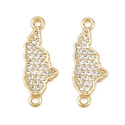 Прозрачный Подвески-соединители с микропаве из кубического циркония в виде карты Гондураса, стойки покрытие, без кадмия и без свинца, долговечный, золотые, прозрачные, 20x7.5x1.5 мм, отверстие : 1.4 мм