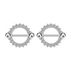 Ring 316l хирургические кольца для сосков из нержавеющей стали со стразами, цвет нержавеющей стали, кольцо, 14 мм, штифты : 1.6 мм