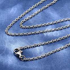 Нержавеющая Сталь Цвет Устойчивый к потускнению классический простой 304 нержавеющая сталь мужской женский кабель цепочка ожерелье изготовление, с карабин-лобстерами , цвет нержавеющей стали, 17.7 дюйм (45 см), застежки: 7x10 мм