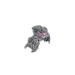 Pink Подвески в виде крыльев и сердец из сплава, розовые, 25x10 мм