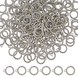 Antique Silver 200Pcs Tibetan Style Alloy Pendants, Ring Charms, Antique Silver, 16x13x2mm, Hole: 1.8mm