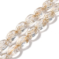 Прозрачный Прозрачные стеклянные бусины, овальные, прозрачные, 11x8x5.5 мм, отверстие : 1 мм, около 32 шт / нитка, 13.78 дюйм (35 см)