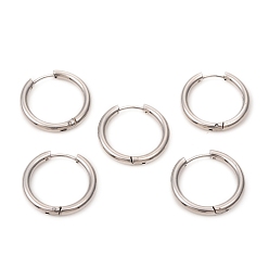 Нержавеющая Сталь Цвет Устойчивые к потускнению 201 серьги-кольца Huggie Hoop из нержавеющей стали, с 316 хирургическими штифтами из нержавеющей стали, кольцо, цвет нержавеющей стали, 21x2.5 мм, штифты : 1 мм