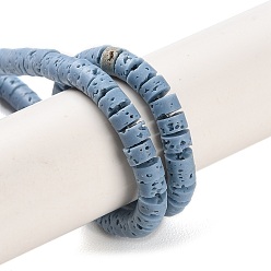 Светлый Стально-синий Нити синтетических бусин, окрашенных в лавовый камень, диск, Heishi бусы, светло-стальной синий, 4x2~2.5 мм, отверстие : 0.7 мм, около 152 шт / нитка, 15.12'' (38.4 см)