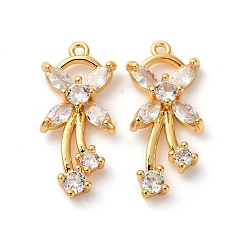 Настоящее золото 18K Латунные микро проложить кубического циркония подвески, , долговечный, без никеля , реальный 18 k позолоченный, 22.5x10x4 мм, отверстие : 1.2 мм