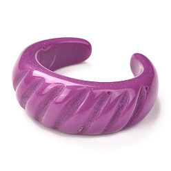 Dunkle Orchidee Manschettenringe aus Acryl, offene Ringe, Croissant-Ring, dunkle Orchidee, 4~9.5 mm, Innendurchmesser: 18 mm