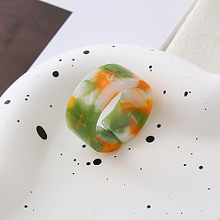 Желто-Зеленый Цветные акриловые регулируемые открытые манжеты для женщин, желто-зеленый, внутренний диаметр: регулируемый