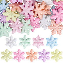 (52) Непрозрачная лаванда 36шт. 9 цвета светящиеся прозрачные и непрозрачные акриловые бусины, снежинка, светится в темноте, с блеском порошок, разноцветные, 30x27.5x8 мм, отверстие : 1.8 мм, 4 шт / цвет