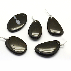 Природный Драгоценный Камень Природных драгоценных камней подвески, разнообразные, 30~66x18~52x3~14 мм, отверстие : 2 мм