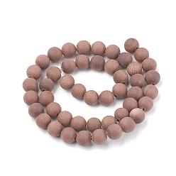 Goldstone Synthetic Goldstone Beads Strands, Frosted, Round, 4mm, Hole: 1mm, about 96pcs/strand, 15.5 inch