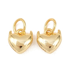 Золотой 925 Сердечко из стерлингового серебра с подвесками в виде рога, с печатью 925, золотые, 7.5x7.5x3.5 мм, Перейти кольцо: 5x0.8 мм, 3.5 мм внутренним диаметром