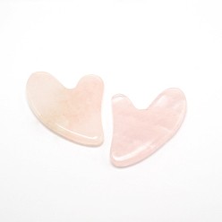 Розовый Кварц Натуральный драгоценный камень gua sha доски, очищающие массажные инструменты, gua sha лицевые инструменты, розовый кварц, 71~73x48~55x5~6 мм