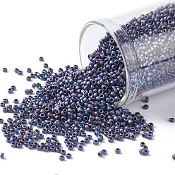 (705) Matte Color Frost Iris Blue TOHO Round Seed Beads, Japanese Seed Beads, (705) Matte Color Frost Iris Blue, 15/0, 1.5mm, Hole: 0.7mm, about 3000pcs/bottle, 10g/bottle