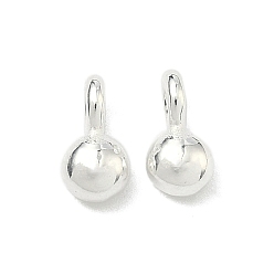 Круглые 925 серебряные шармы, серебряный цвет гальваническим, с печатью 925, круглые, 8.5x4.5x4 мм, отверстие : 1.8 мм