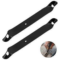 Черный Инструмент для обрезки керамической глины из нержавеющей стали, чёрные, 178x25x7.5 мм, отверстия : 4 mm и 10.5x6.5 мм