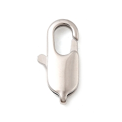 Платинированный Латунные застежки, долговечный, без никеля , овальные, Реальная платина, 20.5x10x3.8 мм, отверстие : 1.2 мм