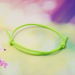 Lawn Green Korean Waxed Polyester Cord Bracelet Making, Lawn Green, Adjustable Diameter: 40~70mm