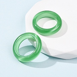 Зеленый Cat Eye палец кольца, простые кольца для женщин, зелёные, 6 мм, размер США 7 1/4 (17.5 мм)