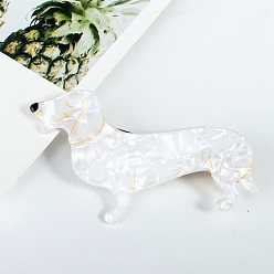 Черный Заколки для волос из пвх, с металлическими поиск, чёрные, 51x27 мм