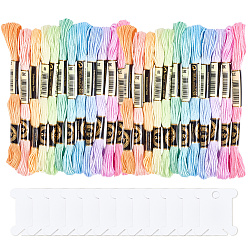 (52) Непрозрачная лаванда 6-слойная полиэфирная нить для вышивания, нитки для вышивки крестом, сегмент окрашенный градиентный цвет/рождественская/осенняя цветовая серия, 12 шт. пластиковые доски для намотки нитей, разноцветные, 0.5 мм, около 8.75 ярдов (8 м) / моток, 12 мотков/набор, 2 комплекты, 24 мотки