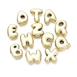 Golden UV Plating Acrylic European Beads, Large Hole Beads, Letter, Golden, 22~28x13~25x9.5~10mm, Hole: 5.5~6mm, about 164pcs/500g