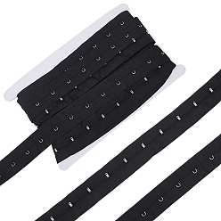 Черный 5 ярдов хлопковой ленты для пуговиц, с крюком из нержавеющей стали, аксессуар для одежды, чёрные, 25 мм