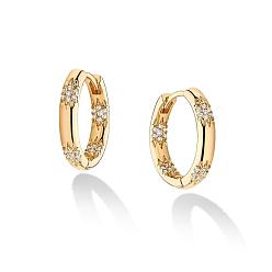 Другие Латунные кубических серьги циркония обруч, золотые, кольцо, 15 мм
