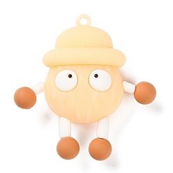 пшеница Пластиковые большие подвески из пвх, мультфильм маленькие брикеты, цвет пшеницы, 56x54x18 мм, отверстие : 3 мм