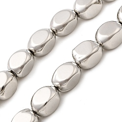 с Платиновым Покрытием Стеклянные бусины с гальваническим покрытием , самородки, с покрытием платиным, 11x7x7 мм, отверстие : 1 мм, около 38 шт / нитка, 16.54'' (42 см)