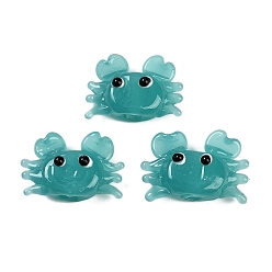 Бирюза Бусины лэмпворк , краб, бирюзовые, 15~17x22~24x7.5~9 мм, отверстие : 1.6~2 мм
