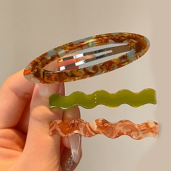 (52) Непрозрачная лаванда 3шт. заколки-крокодилы из сплава и смолы, заколки для волос для женщин и девочек, платина, разноцветные, 63~75.5x10~22x4~7 мм