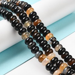 Перу Природный агат бисер нитей, окрашенная и подогревом, рондель, Перу, 8~8.5x4.5~5.5 мм, отверстие : 1.4 мм, около 41 шт / нитка, 7.40~7.48'' (18.8~19 см)