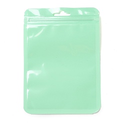 Аквамарин Прямоугольные пластиковые подарочные пакеты с замком-молнией, с прозрачными окнами, закрывающиеся пакеты, аквамарин, 15x10.5x0.1 см, односторонняя толщина: 2.5 мил(0.065мм)