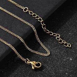 Золотой 1.5мм 304 ожерелья из нержавеющей стали с цепочкой из пшеницы для мужчин, золотые, 17.72 дюйм (45 см)