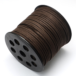 Коричневый Шнуры из искусственной замши, искусственная замшевая кружева, кофе, 2.7x1.4 мм, около 98.42 ярдов (90 м) / рулон