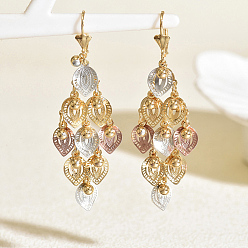 Лист Латунные полые серьги-кольца, реальный 18 k позолоченный, лист, 70 мм