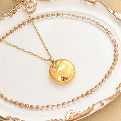 Скорпион 304 ожерелья с подвесками в виде созвездий из нержавеющей стали с прозрачным кубическим цирконием, золотые, Скорпион, 15.75 дюйм (40 см)