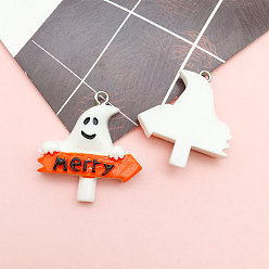 Ghost Подвески из непрозрачной смолы на Хэллоуин, чары ужасов, призрак, 10~30 мм