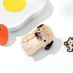 Фора Заколки для волос в форме когтей из ацетата целлюлозы, аксессуары для волос для женщин и девочек, собака, оранжевые, 70x50x50 мм