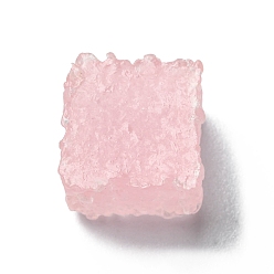 Pink Luminous Resin Cabochons, Cube Candy, Glow in Dark, Pink, 13x13x11.5mm