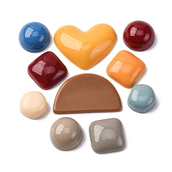 (52) Непрозрачная лаванда 10 шт. Кабошоны из непрозрачной смолы, разнообразные, разноцветные, 15~26x15~36x3~9 мм