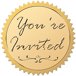 Слово Пластиковые самоклеящиеся наклейки с тиснением из золотой фольги, стикер украшения медали, слово, 5x5 см