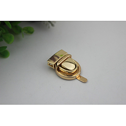 Light Gold Застежки для кошелька с поворотным замком из цинкового сплава, аксессуары для кошелька diy bag, золотой свет, 2.9x2.15 см
