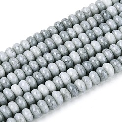 Темно-Серый Нити из окрашенных стеклянных бусин с эффектом омбре, имитация нефрита, рондель, темно-серый, 4~4.5x2.5 мм, отверстие : 0.6~0.7 мм, около 142~152 шт / нитка, 14.57~15.55'' (37~39.5 см)