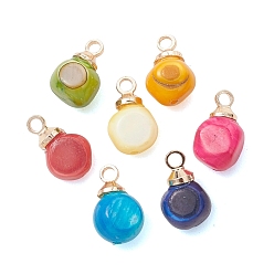 (52) Непрозрачная лаванда Окрашенные оболочки подвески естественных пресноводных, подвески в виде самородков с латунными креплениями, золотые, разноцветные, 10.5~11.5x6.5~7x5.5~6 мм, отверстие : 1.6 мм