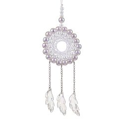 чертополох Акриловая плетеная сетка/паутина с подвесными украшениями из перьев, подвесные украшения для дома, чертополох, 280x65 мм