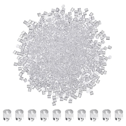 Прозрачный Пластиковые гайки для ушей, прозрачные, 3x3 мм, отверстия: 0.3 мм, 1000 шт / коробка