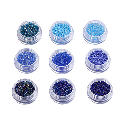 Blau 1 Pfund 9 Mischfarbe 12/0 Sorte ein Glas Rocailles, Blau, 2x1.5 mm, Loch: 0.9 mm, ca. 50 g / Beutel